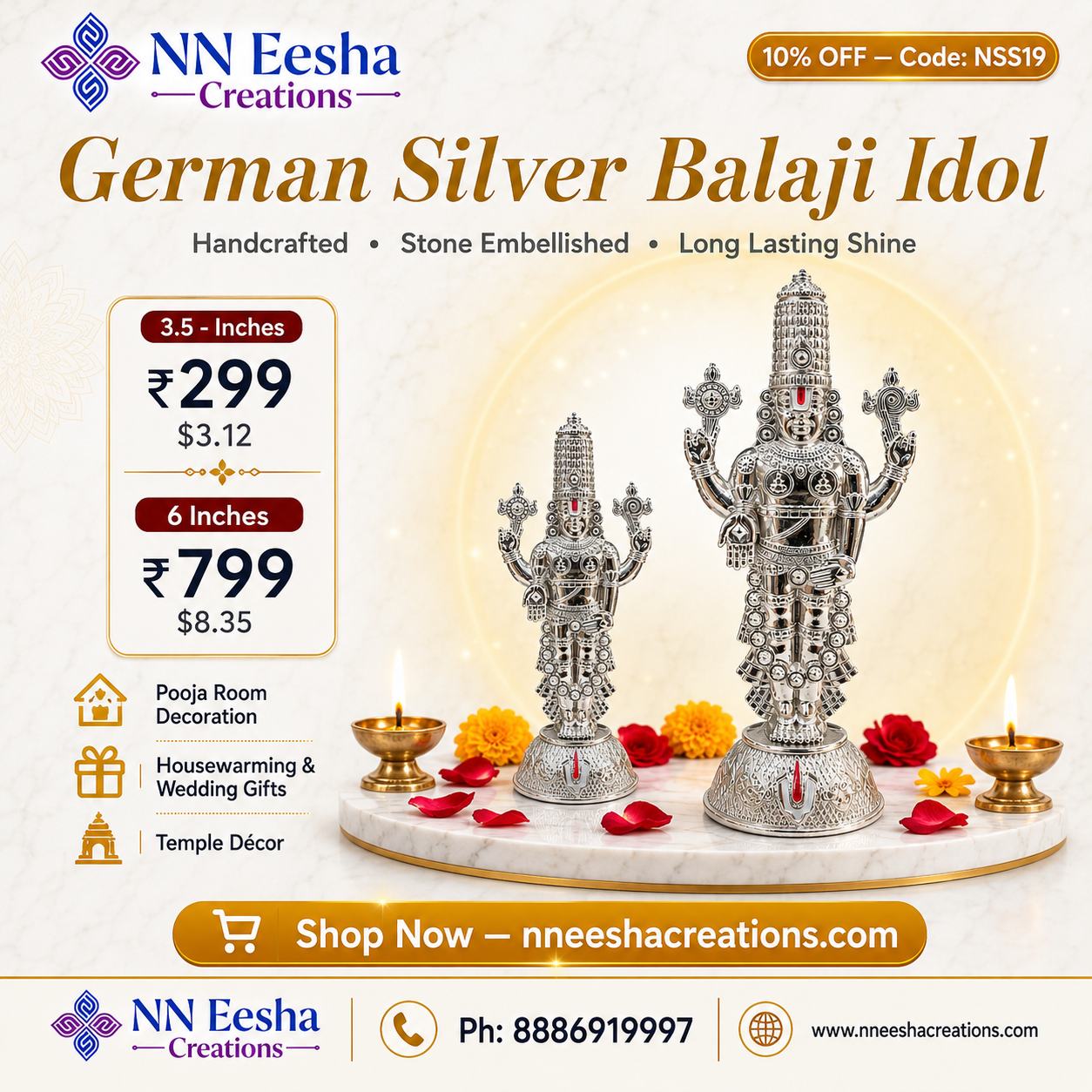 NN Eesha Creations German Silver