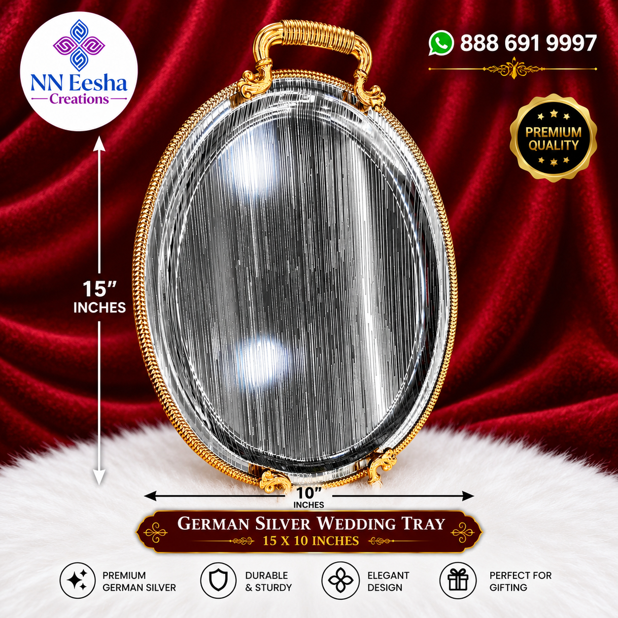 7104 - German Silver Wedding Trays