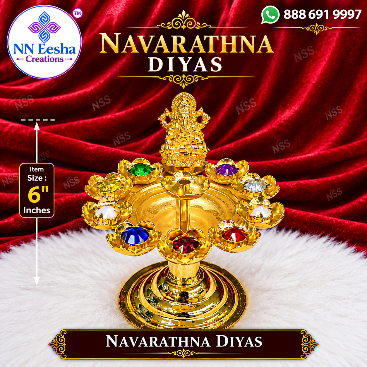 Navarathna Diyas – Premium German Silver